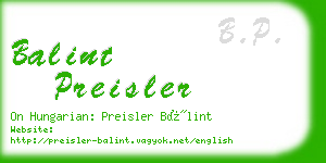 balint preisler business card